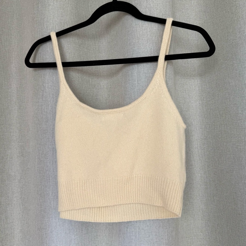 Reformation Varenne Cashmere Cream Color Sleeveless Short Top M - Picture 4 of 10